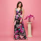Womens 24/7 Comfort Apparel Pink Paisley Empire Waist Maxi Dress - image 4