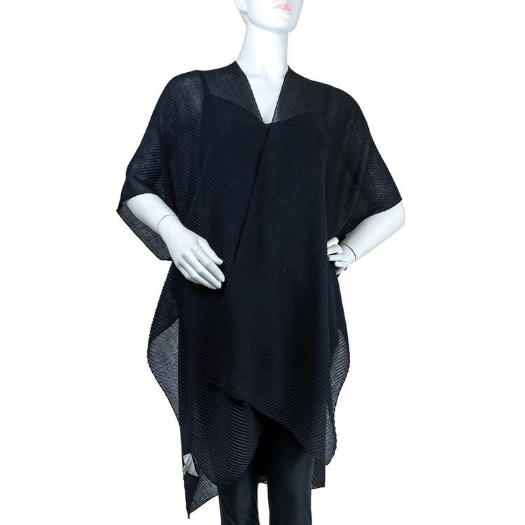 Womens Adrienne Vittadini Pleated Oversize Mesh Kimono