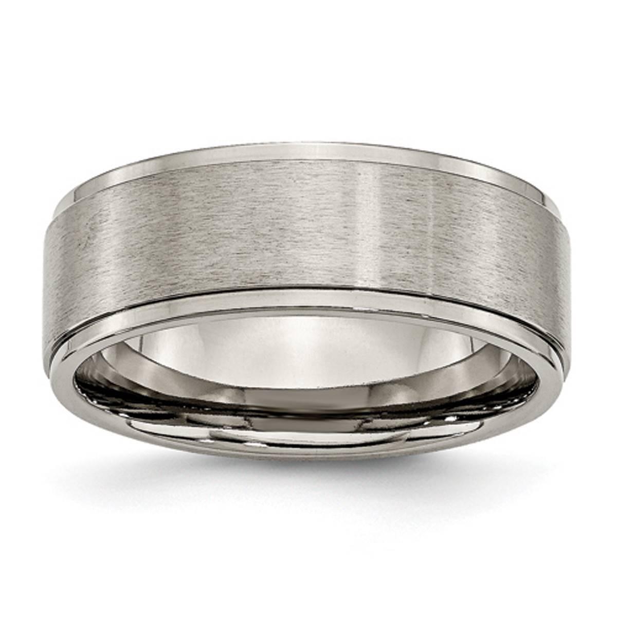 Mens Endless Affection™ Ridged Edge 8mm Engravable Flat...