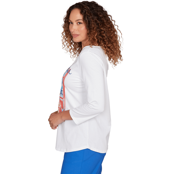 Womens Ruby Rd. Must Haves II 3/4 Sleeve Bella Vista Tee