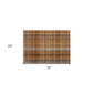 HomeRoots Orange Brown & Grey Plaid Non Skid Accent Rug - image 3