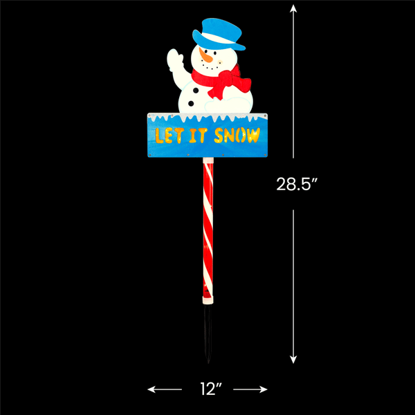 Northlight Lighted Snowman ''LET IT SNOW'' Christmas Lawn Stake