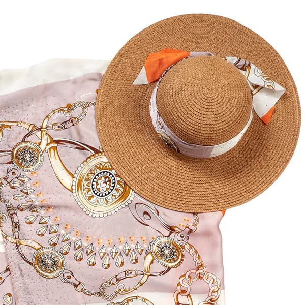 Womens Adrienne Vittadini 2pc. Stone Kimono Hat Set - image 