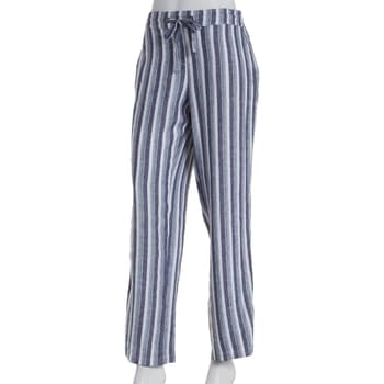 Womens Per Se Stripe Linen Beach Pants - Boscov's