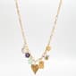 Ashley Gold Plated Charm Necklace w/ Hearts/Butterflies/Pearls - image 1