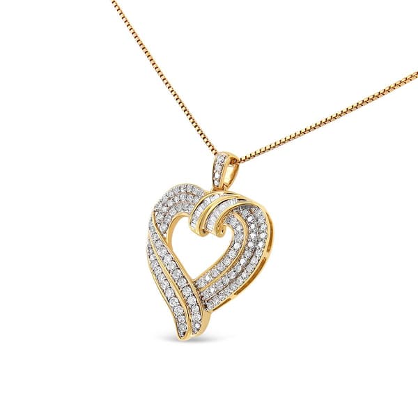 Haus of Brilliance Sterling Silver Diamond Open Heart Pendant