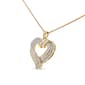Haus of Brilliance Sterling Silver Diamond Open Heart Pendant - image 2