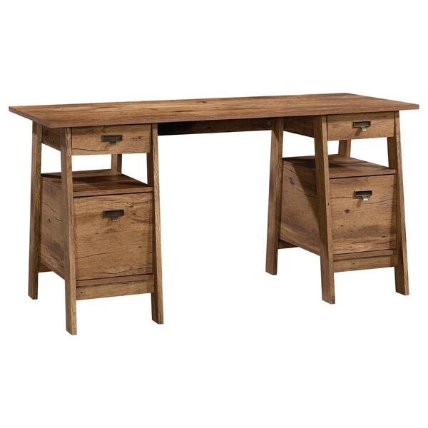 Sauder Trestle Desk - Vintage Oak - image 