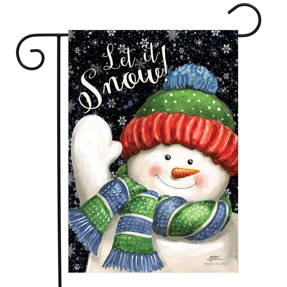 Briarwood Lane Snow Time Snowman Winter Garden Flag