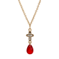 Symbols of Faith Gold-Tone Crystal Cross Briolette Necklace - image 1