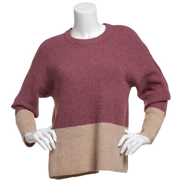 Womens 89th &amp; Madison Long Sleeve Color Block Sweater - image 