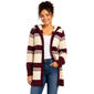 Juniors Derek Heart Matte Chenille Striped Hooded Cardigan - image 1