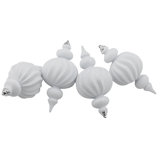 Northlight 4ct. Shatterproof White Finial Christmas Ornaments