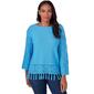 Petite Ruby Rd. Patio Party Solid Fringed Pullover Sweater - image 1
