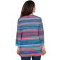 Womens Ruby Rd. Indigo Go Front Pocket Stripe Open Cardigan - image 2
