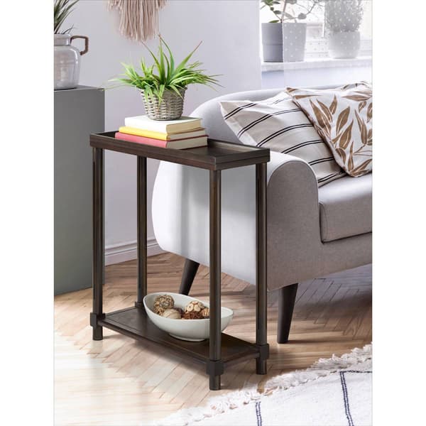 New Ridge Home Goods Harrison Side End Tables w/ Shelf - Espresso