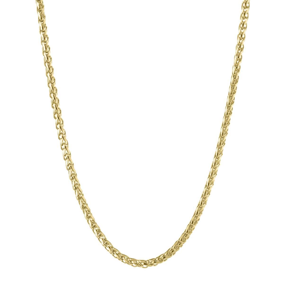 Mens Lynx Stainless Steel Gold-Tone Wheat Chain Necklace