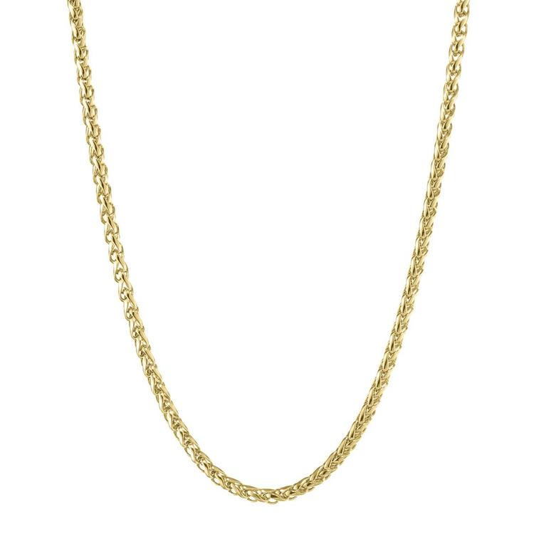 Mens Lynx Stainless Steel Gold-Tone Wheat Chain Necklace