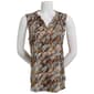 Womens Nottations Sleeveless Puff Pleated Henley Blouse - image 2
