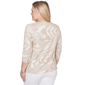 Womens Alfred Dunner Natural Wonder Abstract Keyhole Blouse - image 2