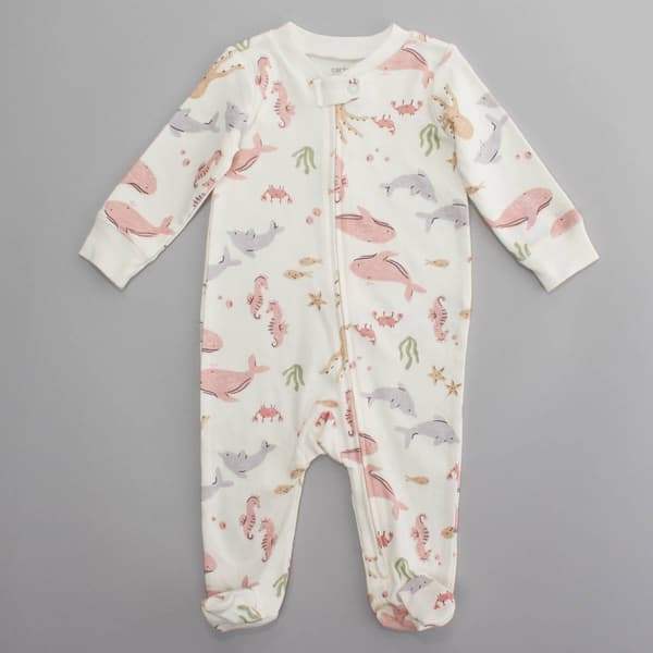 Baby Girl &#40;NB-9M&#41; Carters&#40;R&#41; Sea Life Zip Sleeper - image 