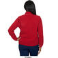 Womens Alfred Dunner Chenille Zip Front Lurex Cardigan - image 2