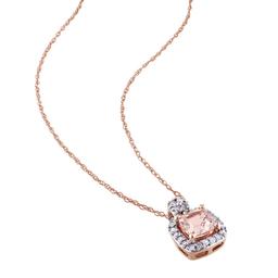 Gemstone Classics™ 10kt. Rose Gold Diamond Cushion Pendant