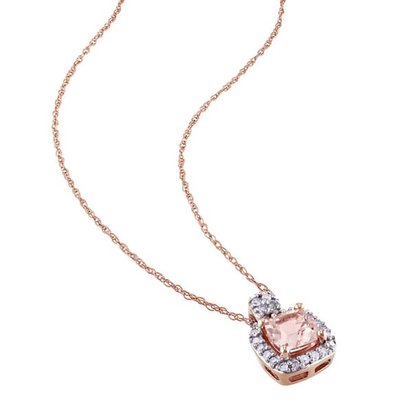 Gemstone Classics™ 10kt. Rose Gold Diamond Cushion Pendant