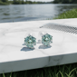 Saffron 0.5ctw. Turquoise Moissanite Diamond Stud Earrings - image 4