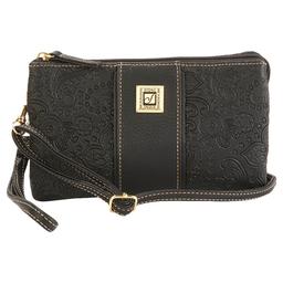 Womens Stone Mountain Paisley Embossed Trifecta Crossbody