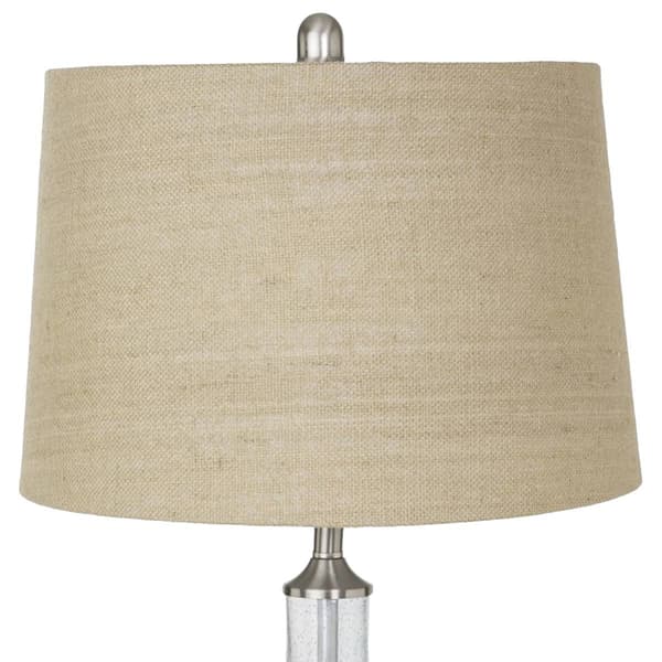 9th & Pike&#174; 28in. Beige Shade Silver Metal Table Lamp