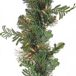 National Tree 9ft. North Conway Garland w/ 100 White LED Lights