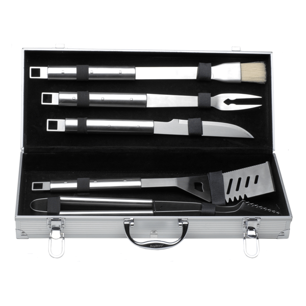 BergHOFF Cubo 6pc. Stainless Steel BBQ Set with Case