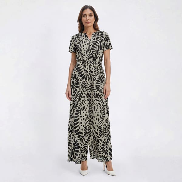 Womens Harlow & Rose Short Sleeve Vine Dot Jumpsuit - image 