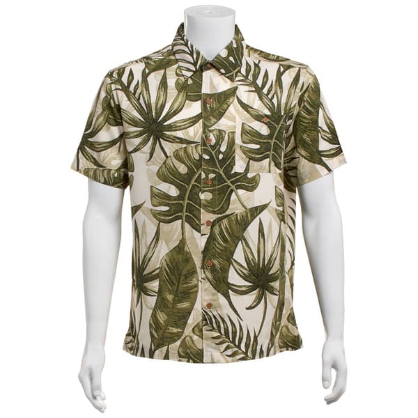Mens Preswick & Moore(R) Large Fronds Rayon Button Down Shirt - image 