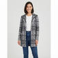 Womens By Design Long Sleeve Notched Two Pocket Plaid Coatigan - image 1