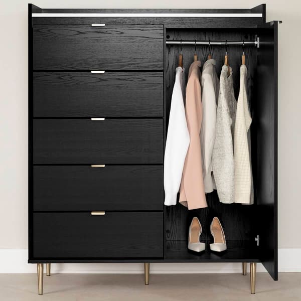 South Shore Hype Door Chest w/ 5 Drawers & Faux Carrara Marble