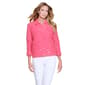 Petite Multiples 3/4 Sleeve 4-Pocket Front Lace Jacquard Blazer - image 1