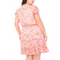 Plus Size MSK Short Sleeve Floral Smock Waist A-Line Dress - image 2