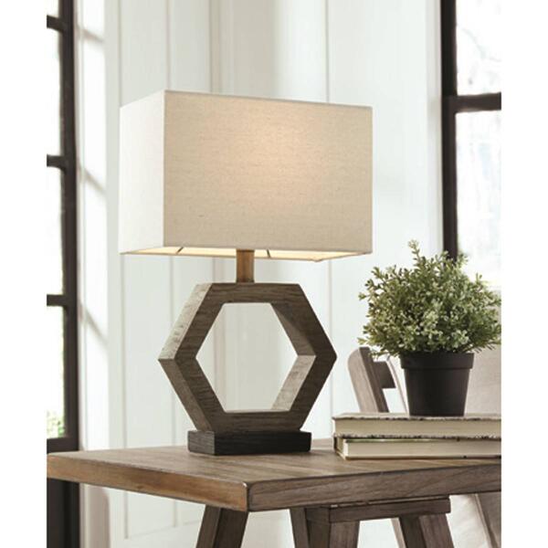 Signature Design by Ashley Grey Faux Wood Table Lamp - image 