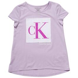 Girls &#40;7-16&#41; Calvin Klein CK Monogram Sequin Tee