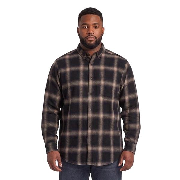 Mens Big & Tall Mountain Ridge Flannel Shirt - Black/Brown/Cream