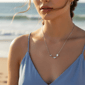 Saffron 0.5ctw. Moissanite Diamond Dolphin Pendant Necklace - image 2