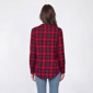 Womens Notations 3/4 Sleeve Plaid Hacci Pleat Henley Blouse - image 2
