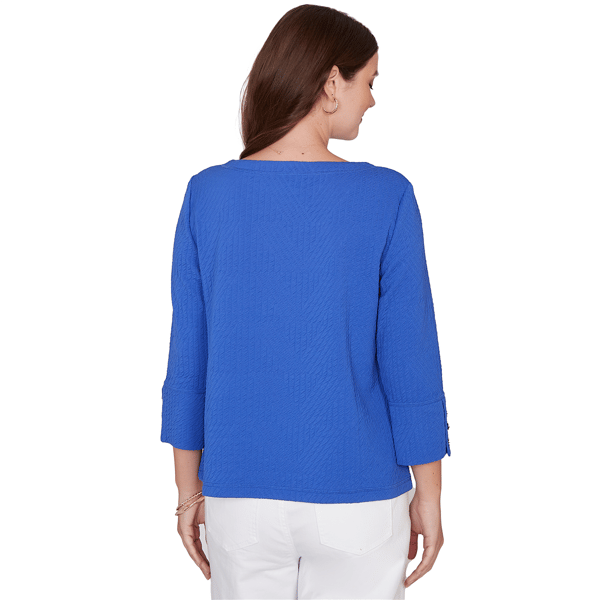 Womens Ruby Rd. Must Haves I 3/4 Sleeve Textured Blouse