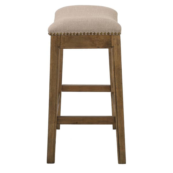 New Ridge Home Goods Sadie Natural Wood Counter-Height Barstool