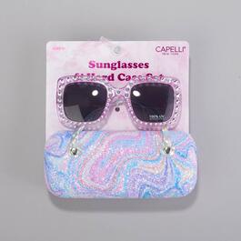 Girls Capelli&#40;R&#41; New York Gem Sunglasses & Swirls Case