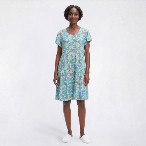 Womens MUK LUKS(R) Island Palm Ruffle Layers Lounge Dress - image 