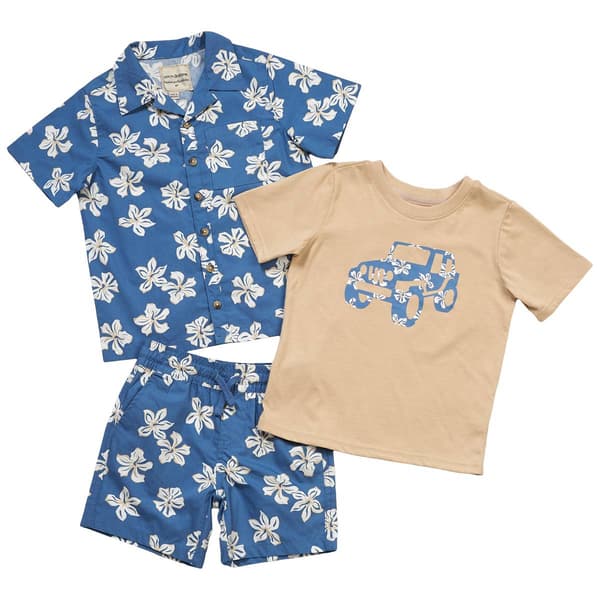 Toddler Boy Stitch & Stone 3pc. Tropical Tops & Shorts Set - image 
