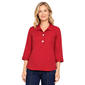 Plus Size Ali Miles 3/4 Cuff Sleeve Point Collar Texture Button - image 1